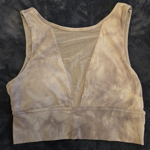 Popflex 💜 Vivid Crop Bra Lavender Marble tie dye mesh crop top bra sz M - Picture 3 of 7